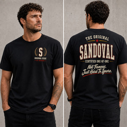 SANDOVAL W65-F6-168 – Personalized Original Issue Apparel “The Original NAME Certified One-of-One"