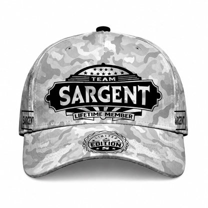 SARGENT TC01 HH79 Team Your Name Hat, Personalized Camo Baseball Cap, Custom Family Gift, Gift for Him Her