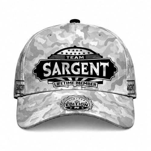 SARGENT TC01 HH79 Team Your Name Hat, Personalized Camo Baseball Cap, Custom Family Gift, Gift for Him Her