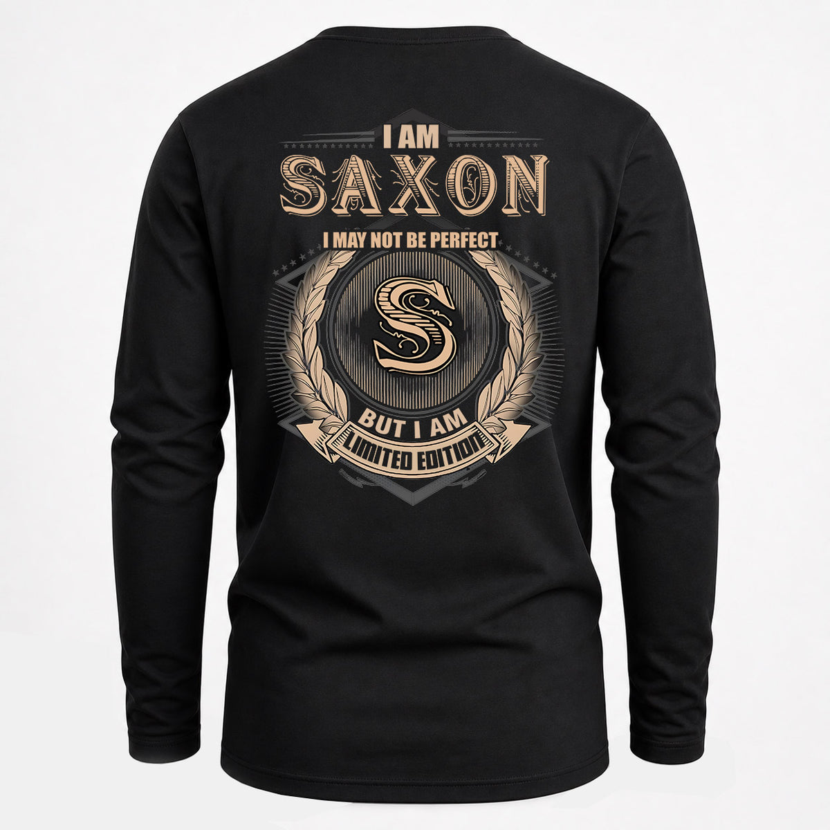 SAXON 2K-101–Personalized Name Quote Apparel “I Am NAME May Not Be Perfect But I Am Limited Edition”