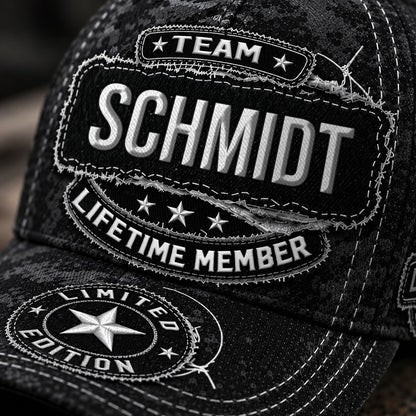 SCHMIDT TC03 HH79  Personalized Black Camo Baseball Cap, Custom Name Family Hat