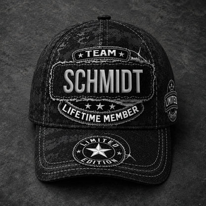 SCHMIDT TC03 HH79  Personalized Black Camo Baseball Cap, Custom Name Family Hat