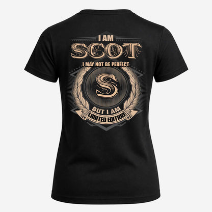 SCOT 2K-101–Personalized Name Quote Apparel “I Am NAME May Not Be Perfect But I Am Limited Edition”