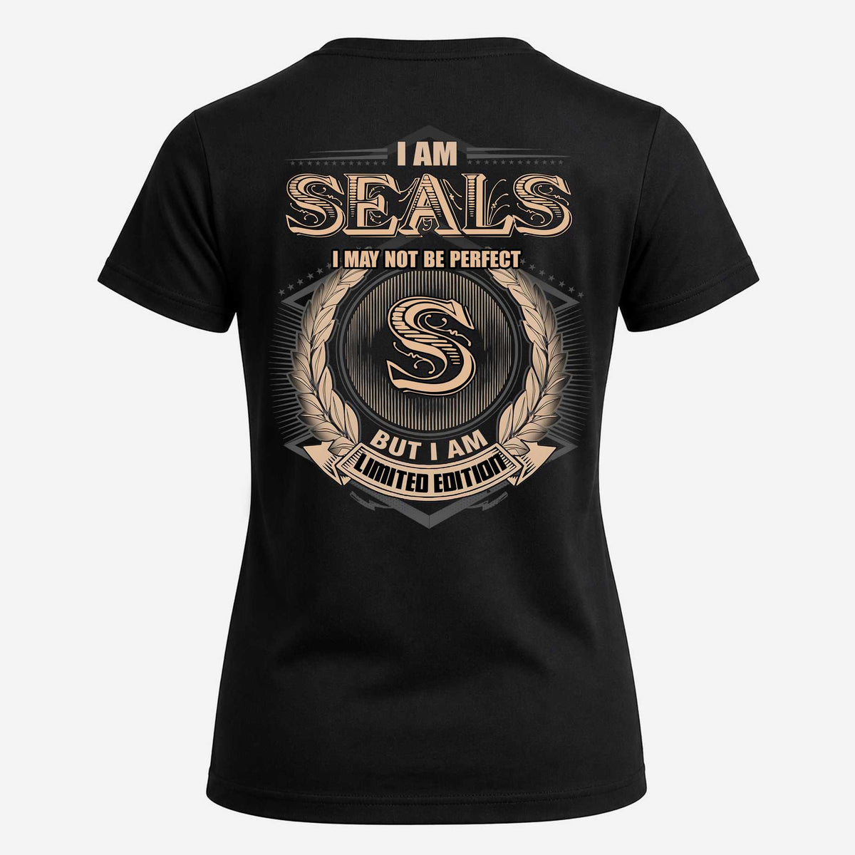 SEALS 2K-101–Personalized Name Quote Apparel “I Am NAME May Not Be Perfect But I Am Limited Edition”