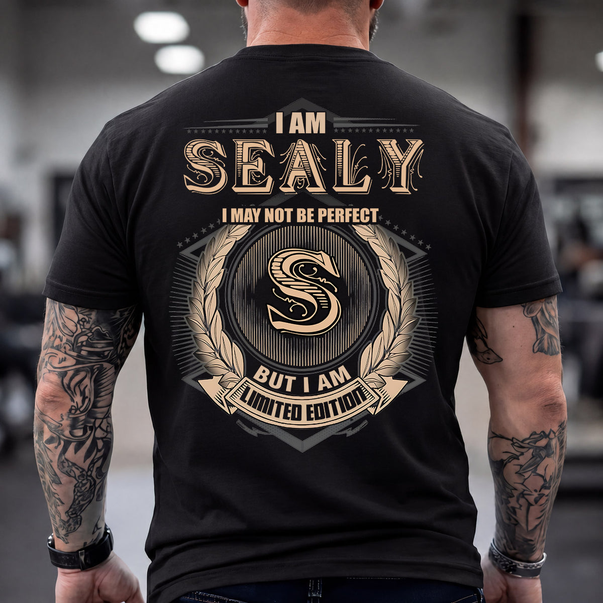 SEALY 2K-101–Personalized Name Quote Apparel “I Am NAME May Not Be Perfect But I Am Limited Edition”
