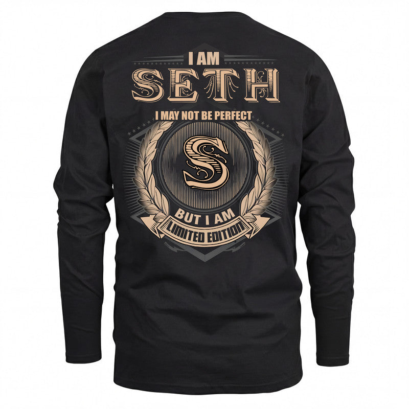 SETH 2K-101–Personalized Name Quote Apparel “I Am NAME May Not Be Perfect But I Am Limited Edition”