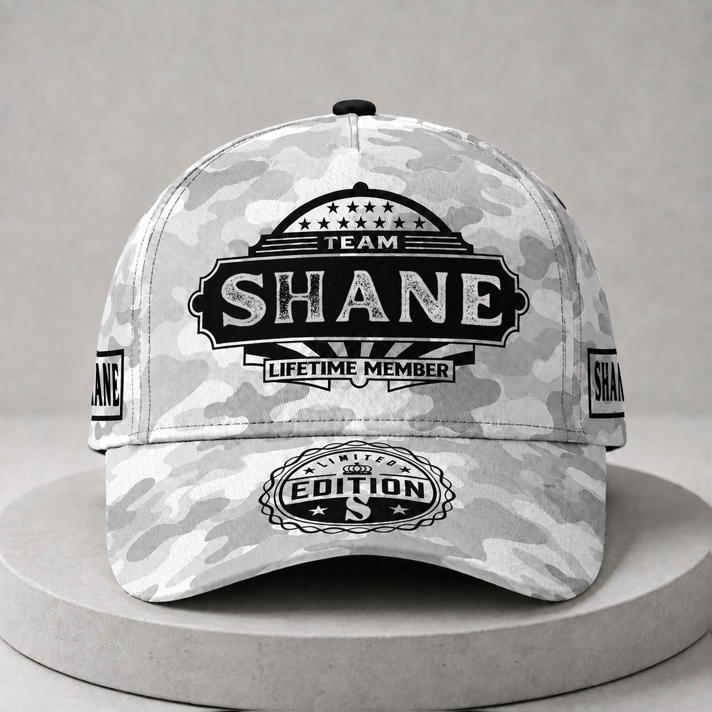 SHANE TC01 HH79 Team Your Name Hat, Personalized Camo Baseball Cap, Custom Family Gift, Gift for Him Her