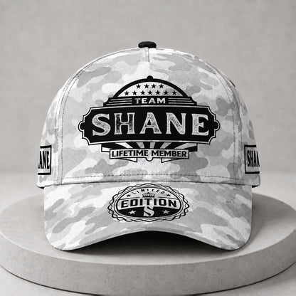 SHANE TC01 HH79 Team Your Name Hat, Personalized Camo Baseball Cap, Custom Family Gift, Gift for Him Her