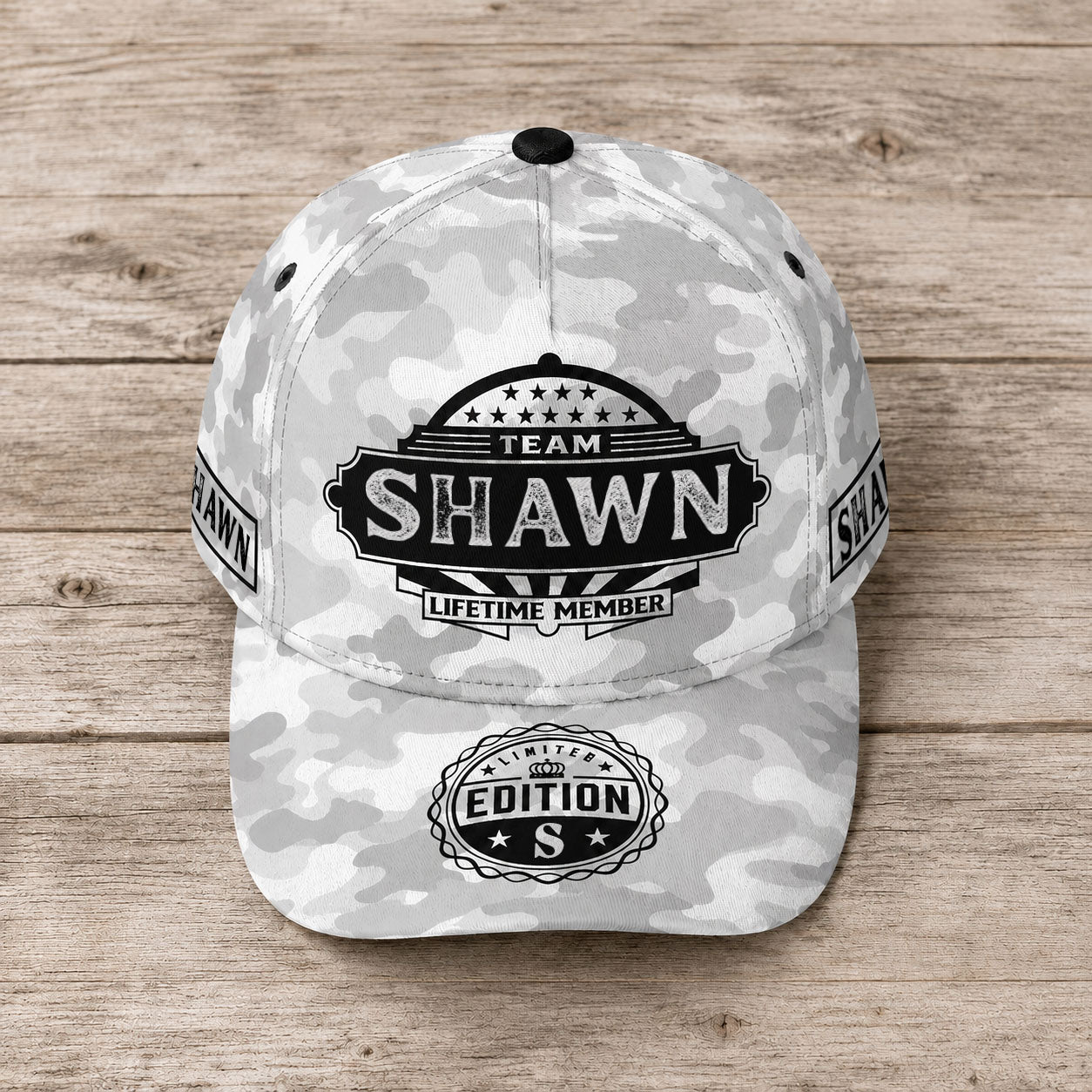 SHAWN TC01 HH79 Team Your Name Hat, Personalized Camo Baseball Cap, Custom Family Gift, Gift for Him Her
