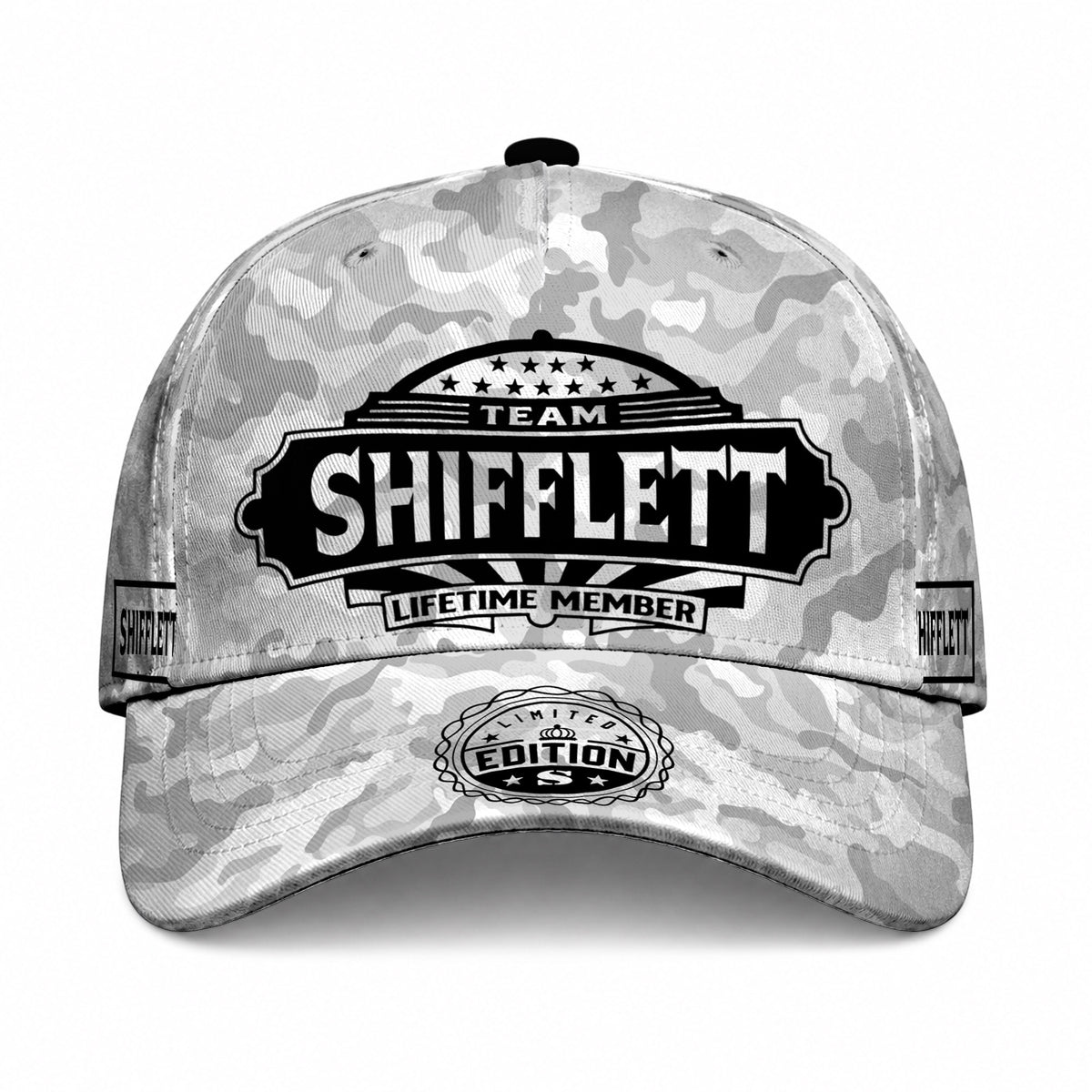 SHIFFLETT TC01 HH79 Team Your Name Hat, Personalized Camo Baseball Cap, Custom Family Gift, Gift for Him Her