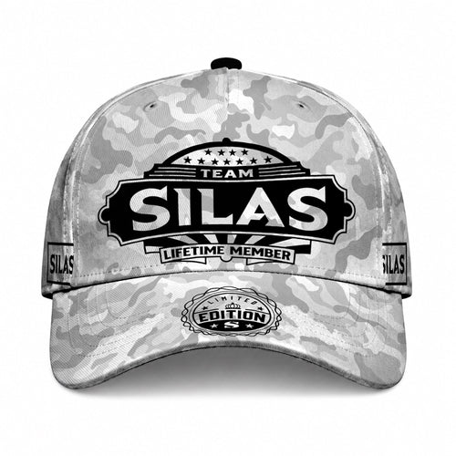 SILAS TC01 HH79 Team Your Name Hat, Personalized Camo Baseball Cap, Custom Family Gift, Gift for Him Her