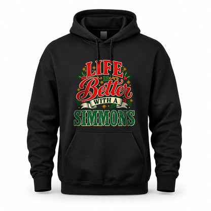 SIMMONS HH-F011 Personalized Name Christmas Shirt – “Life Is Better With a Custom Name” Funny Christmas Gift, Custom Holiday Apparel