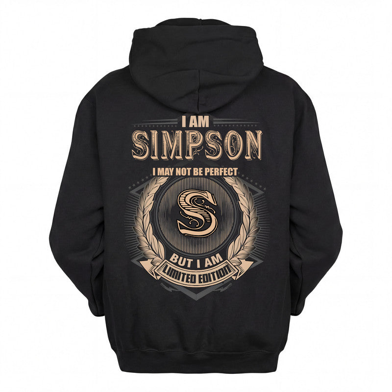 SIMPSON 2K-101–Personalized Name Quote Apparel “I Am NAME May Not Be Perfect But I Am Limited Edition”
