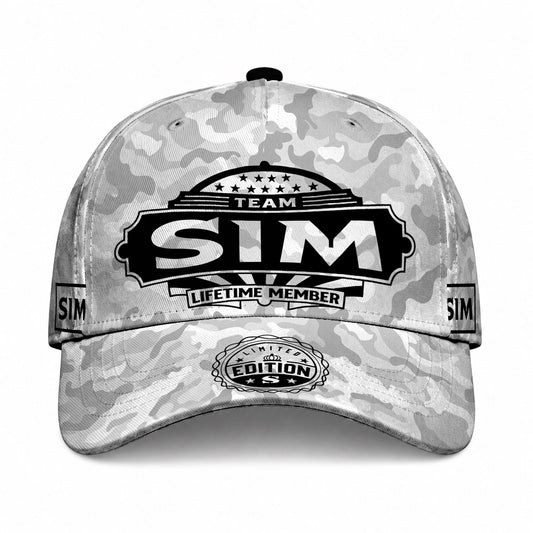 SIM TC01 HH79 Team Your Name Hat, Personalized Camo Baseball Cap, Custom Family Gift, Gift for Him Her