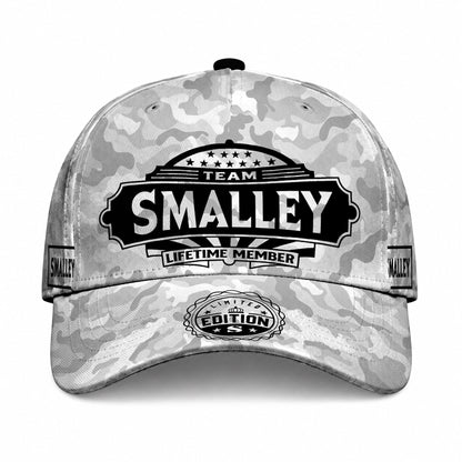 SMALLEY TC01 HH79 Team Your Name Hat, Personalized Camo Baseball Cap, Custom Family Gift, Gift for Him Her