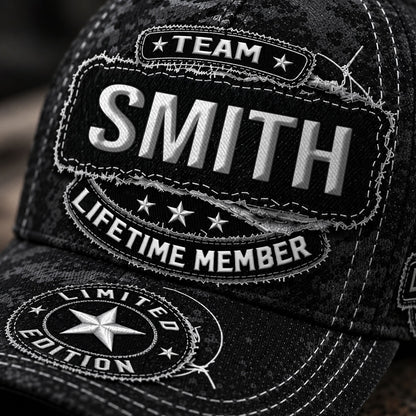 SMITH TC03 HH79  Personalized Black Camo Baseball Cap, Custom Name Family Hat