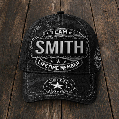 SMITH TC03 HH79  Personalized Black Camo Baseball Cap, Custom Name Family Hat