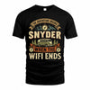 SNYDER TT898-K6-229 – Personalized Funny Camping Quote Apparel “The Adventure Begins When The WiFi Ends”