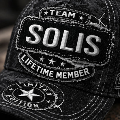 SOLIS TC03 HH79  Personalized Black Camo Baseball Cap, Custom Name Family Hat