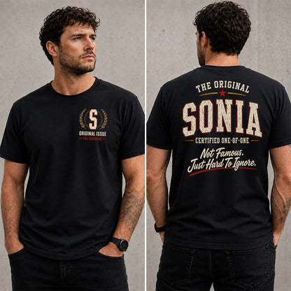 SONIA W65-F6-168 – Personalized Original Issue Apparel “The Original NAME Certified One-of-One"