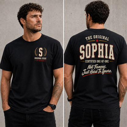 SOPHIA W65-F6-168 – Personalized Original Issue Apparel “The Original NAME Certified One-of-One"