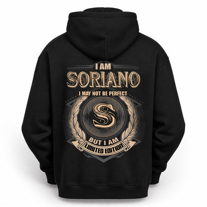 SORIANO 2K-101–Personalized Name Quote Apparel “I Am NAME May Not Be Perfect But I Am Limited Edition”