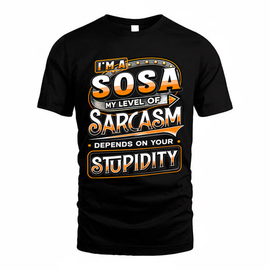 SOSA TT88-K6-229 – Personalized Funny Sarcasm Apparel "My Level Of Sarcasm Depends On Your Stupidity"