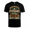 STEPHANIE TT898-K6-229 – Personalized Funny Camping Quote Apparel “The Adventure Begins When The WiFi Ends”