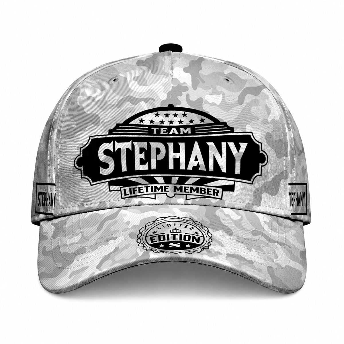 STEPHANY TC01 HH79 Team Your Name Hat, Personalized Camo Baseball Cap, Custom Family Gift, Gift for Him Her