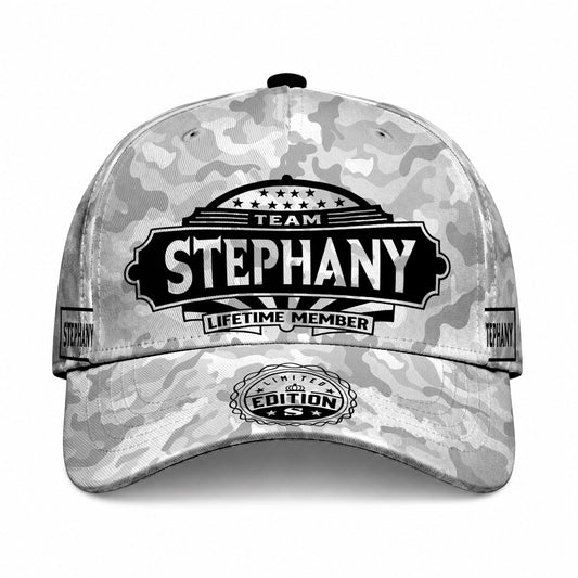 STEPHANY TC01 HH79 Team Your Name Hat, Personalized Camo Baseball Cap, Custom Family Gift, Gift for Him Her