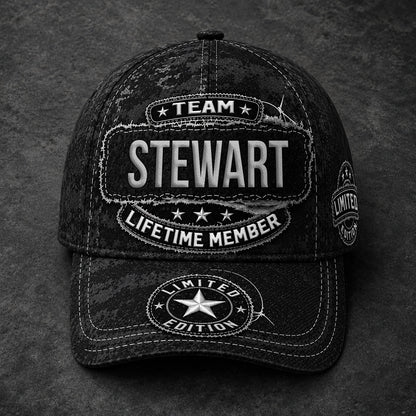 STEWART TC03 HH79  Personalized Black Camo Baseball Cap, Custom Name Family Hat