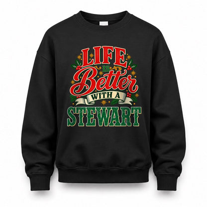 STEWART HH-F011 Personalized Name Christmas Shirt – “Life Is Better With a Custom Name” Funny Christmas Gift, Custom Holiday Apparel