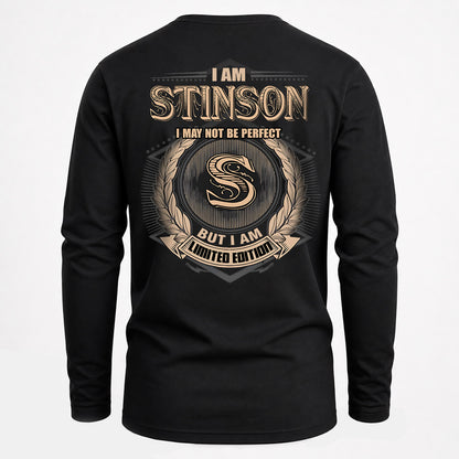 STINSON 2K-101–Personalized Name Quote Apparel “I Am NAME May Not Be Perfect But I Am Limited Edition”