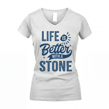 STONE HH88-K2–Personalized Name Quote T-Shirt Life Is Better With Unisex Gift