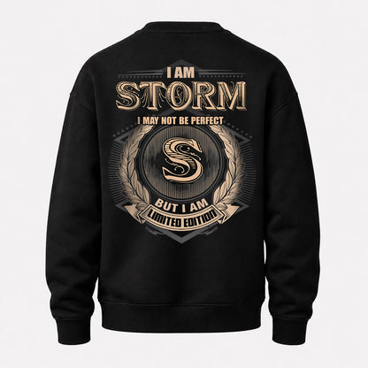 STORM 2K-101–Personalized Name Quote Apparel “I Am NAME May Not Be Perfect But I Am Limited Edition”