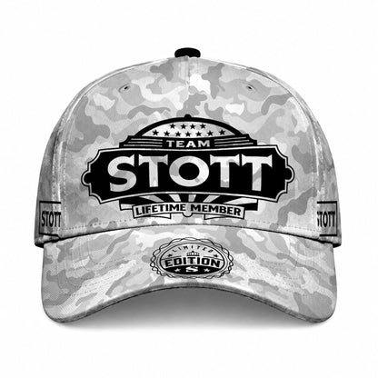STOTT TC01 HH79 Team Your Name Hat, Personalized Camo Baseball Cap, Custom Family Gift, Gift for Him Her