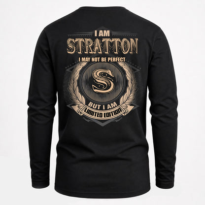STRATTON 2K-101–Personalized Name Quote Apparel “I Am NAME May Not Be Perfect But I Am Limited Edition”