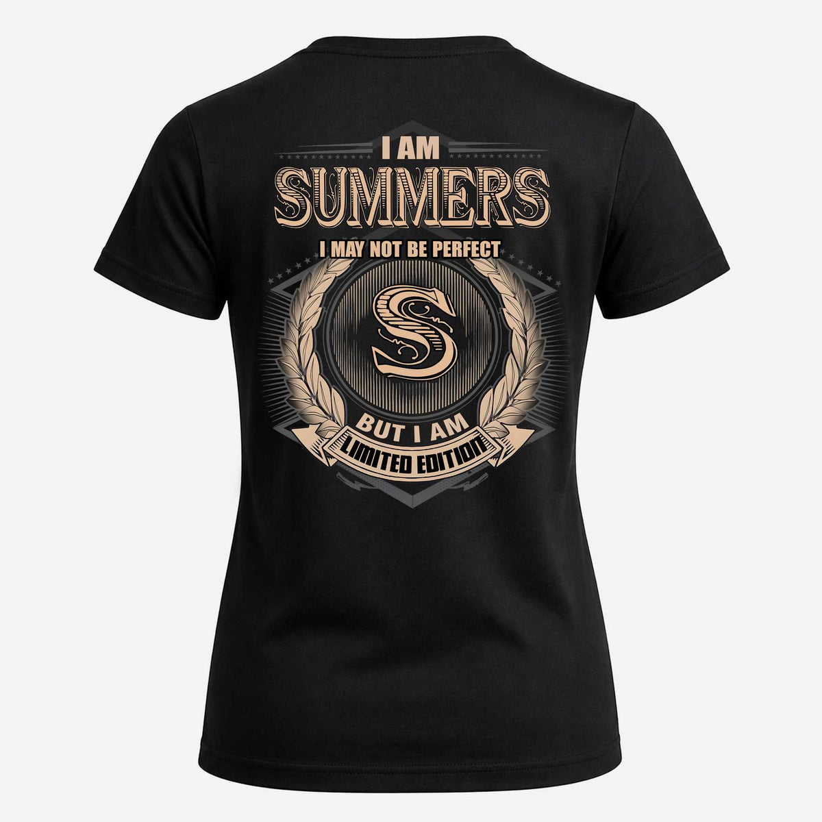 SUMMERS 2K-101–Personalized Name Quote Apparel “I Am NAME May Not Be Perfect But I Am Limited Edition”