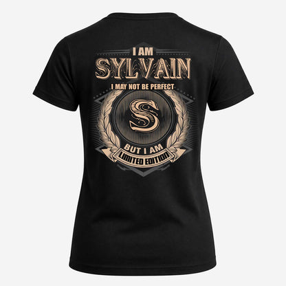 SYLVAIN 2K-101–Personalized Name Quote Apparel “I Am NAME May Not Be Perfect But I Am Limited Edition”