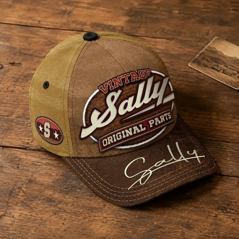 SALLY TC02 HH79  Personalized Name Baseball Cap, Vintage Retro Hat, Custom Gift for Him & Her