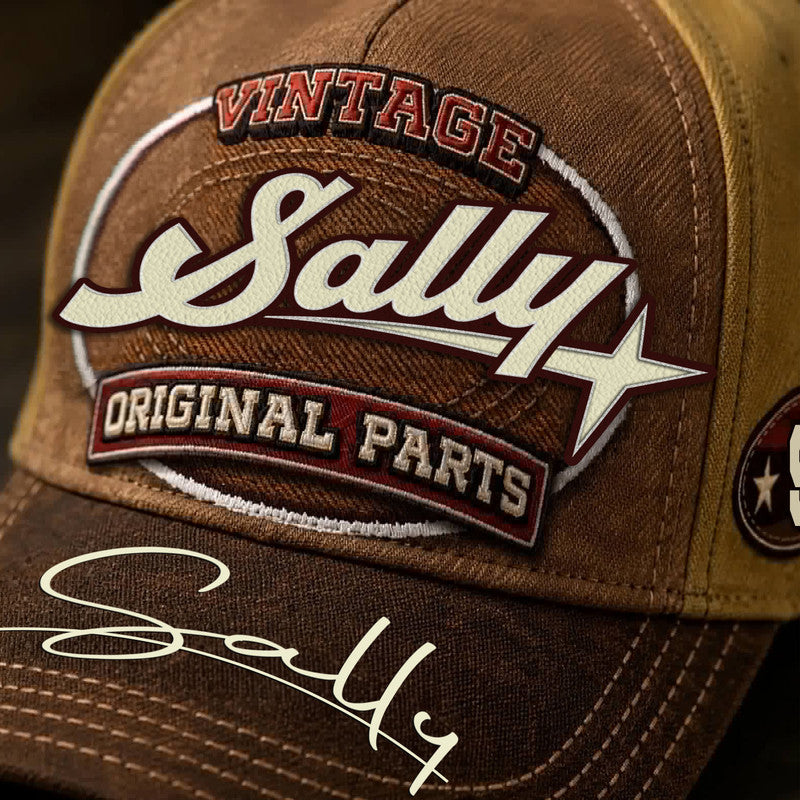 SALLY TC02 HH79  Personalized Name Baseball Cap, Vintage Retro Hat, Custom Gift for Him & Her