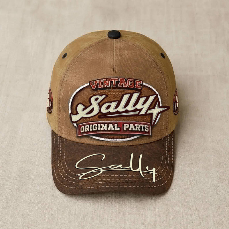 SALLY TC02 HH79  Personalized Name Baseball Cap, Vintage Retro Hat, Custom Gift for Him & Her