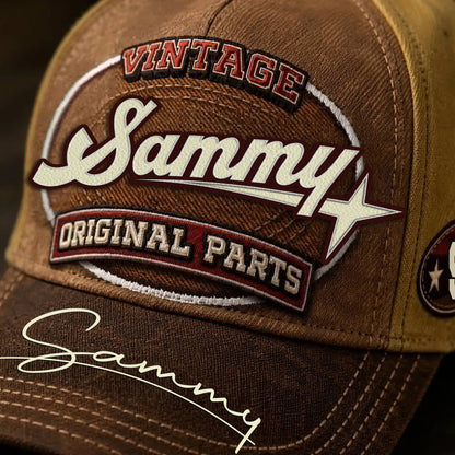 SAMMY TC02 HH79  Personalized Name Baseball Cap, Vintage Retro Hat, Custom Gift for Him & Her