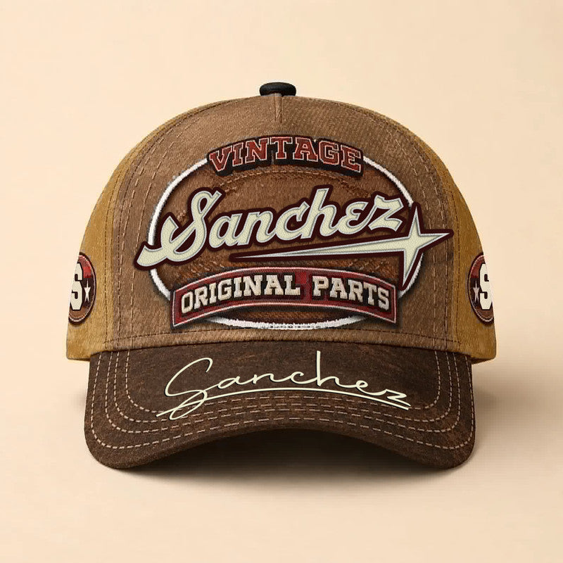 SANCHEZ TC02 HH79  Personalized Name Baseball Cap, Vintage Retro Hat, Custom Gift for Him & Her