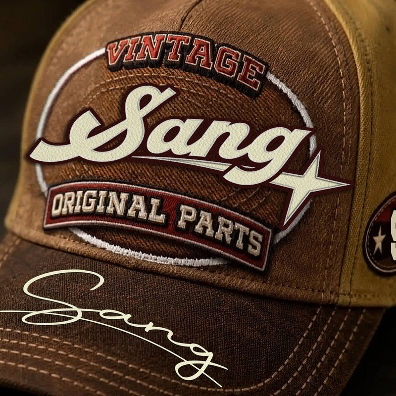 SANG TC02 HH79  Personalized Name Baseball Cap, Vintage Retro Hat, Custom Gift for Him & Her