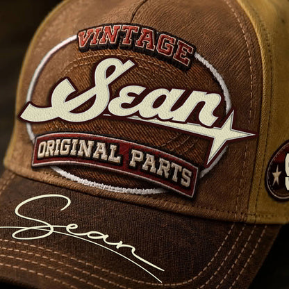 SEAN TC02 HH79  Personalized Name Baseball Cap, Vintage Retro Hat, Custom Gift for Him & Her