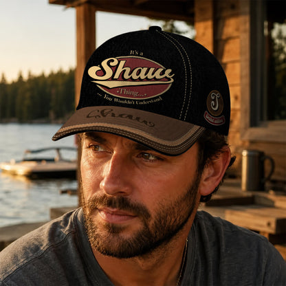 SHAW  TC06 HH79 Personalized Distressed Baseball Cap, Custom Retro Trucker Hat, Statement Dad Cap