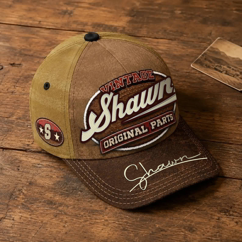 SHAWN TC02 HH79  Personalized Name Baseball Cap, Vintage Retro Hat, Custom Gift for Him & Her