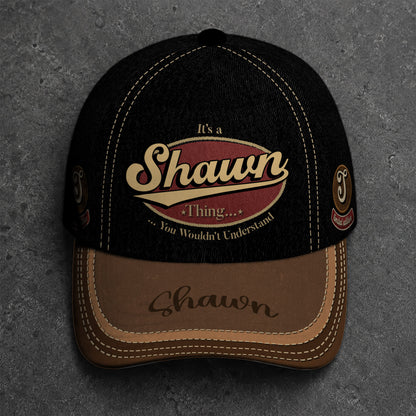 SHAWN  TC06 HH79 Personalized Distressed Baseball Cap, Custom Retro Trucker Hat, Statement Dad Cap