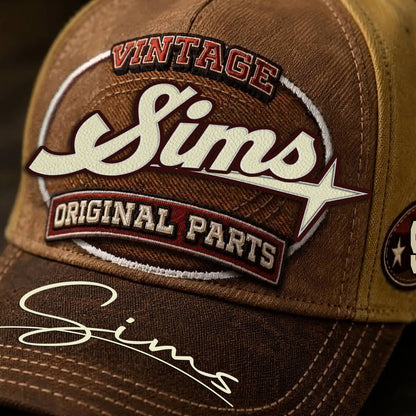 SIMS TC02 HH79  Personalized Name Baseball Cap, Vintage Retro Hat, Custom Gift for Him & Her